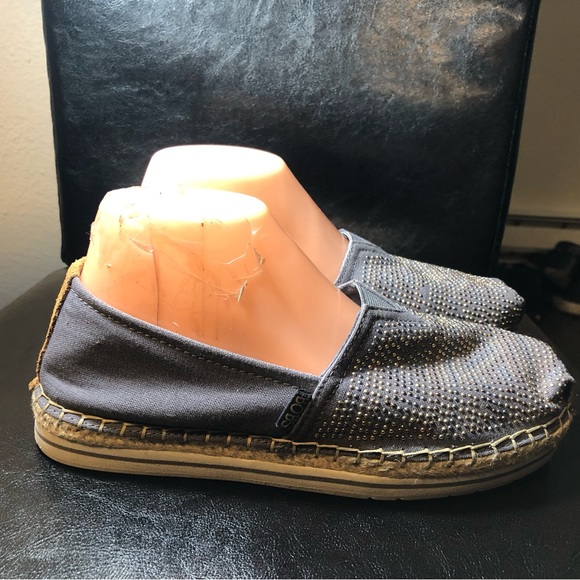 Skechers BOBS Breeze Moonbeams Stars Women's Gray Espadrilles Slip On Shoes Sz 8 - Picture 5 of 12